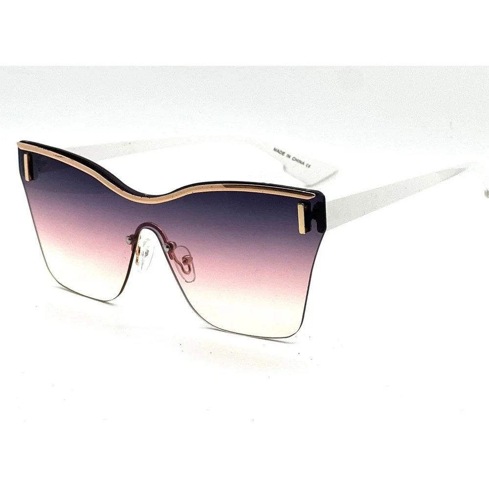 Rimless Sunglasses Women Fashion Oversized Square‎ Gradient Lens Cat Eye Lentes